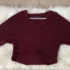 American Eagle Cropped V-neck Sweater